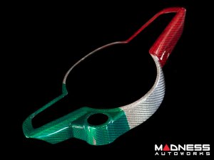 Alfa Romeo Stelvio Steering Wheel Trim - Carbon Fiber - Italian Theme - Center Trim Piece - Feroce Carbon - '20+ Alfa Romeo Stelvio Steering Wheel Trim - Carbon Fiber - Italian Theme - Center Trim Piece - Feroce Carbon - '20+